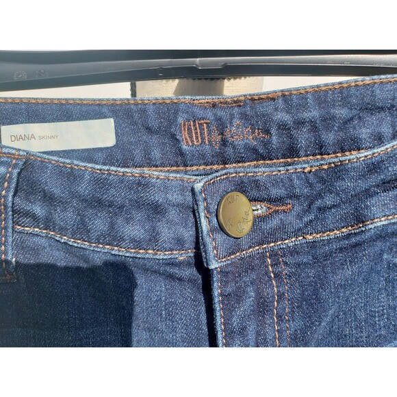 Kut From The Kloth Women's Diana Skinny Jeans Dark Wash Size 12 Blue Denim - Picture 4 of 16